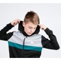 Junior Colour Blocked Poly Full Zip Hooded Top