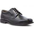 George Oliver Mens Leather Lace Up Shoe in Black