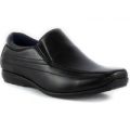 US Brass Mens Black Tramline Stitch Loafer Shoe