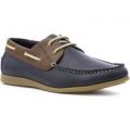 Hobos Mens Navy Lace Up Boat Shoe