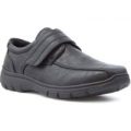 Hobos Mens Black Easy Fasten Comfort Shoe