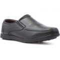 Dr Keller Mens Black Leather Slip On Comfort Shoe