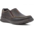 Clarks Mens Leather Slip On Casual Shoe in Brown