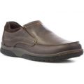 Clarks Mens Brown Leather Slip On Casual Shoe