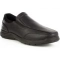 Hobos Mens Black Slip On Elasticated Shoe