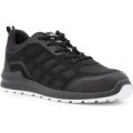 EarthWorks Mens Lace Up Mesh Safety Shoe in Black