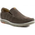 Catesby Mens Stone Leather Casual Slip On Shoe