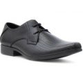 Beckett Mens Woven Effect Lace Up Shoe in Black
