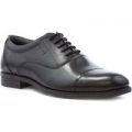 George Oliver Mens Lace Up Leather Shoe in Black