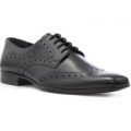 Beckett Mens Black Leather Lace Up Brogue Shoe