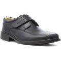 Easy Flex Mens Black Leather Touch Fasten Shoe
