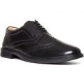 George Oliver Mens Black Leather Brogue Shoe