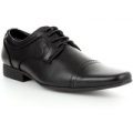 Beckett Mens Black Lace Up Detail Brogue Shoe