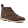 Hobos Mens Suede Effect Brown Lace-Up Desert Boot