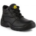 Earth Works Mens Black Coated Leather Safety Boot