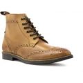 Red Tape Mens Tan Leather Lace Up Brogue Boot