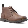 Beckett Mens Tan Stitched Detail Lace-Up Boot