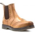 Catesby Mens Tan Leather Brogue Chelsea Boot