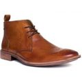 Catesby Mens Tan Lace Up Brogue Boot