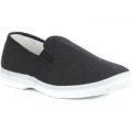 Hobos Mens Twin Gusset Canvas Shoe in Charcoal