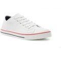 Red Fish Mens White Lace Up Canvas Shoe