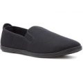 Red Fish Mens Black Slip On Canvas