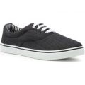 Red Fish Mens Black Lace Up Canvas Shoe