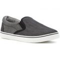 Red Fish Mens Black and Grey Slip On Canvas