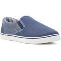 Red Fish Mens Navy Slip On Canvas Shoe