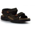 Easy Flex Mens Brown Leather Touch Fasten Sandal