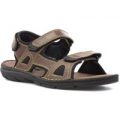 Hobos Mens Brown Leather Easy Fasten Sandal