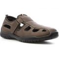 Hobos Mens Brown Touch Fasten Closed Toe Sandal