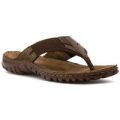 Lotus Mens Brown Leather Toe Post Sandal
