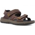 Clarks Mens Brown Leather Touch Fasten Sandal