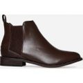 Diaz Studded Detail Chelsea Boot In Brown Faux Leather, Brown