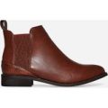 Diaz Studded Detail Chelsea Boot In Tan Faux Leather, Brown