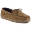 Mens Tan Moccasin Slipper with Knot