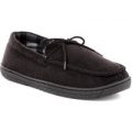 Mens Black Moccasin Slipper with Bow