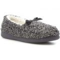 Womens Grey Towelling Moccasin Slipper