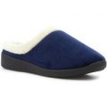 Womens Navy Memory Foam Mule Slipper