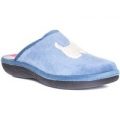 Lunar Womens Blue Slip On Mule Dog Slipper