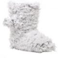 Grey Bootie White Faux Fur Bootie Slipper