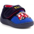 The Slipper Company Boys Black Easy Fasten Slipper