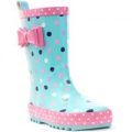 Wellygogs Girls Blue Polka Dots Welly with Bow