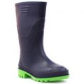 Kids Navy and Lime Wellington Boots