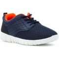 Tick Boys Navy and Orange Mesh Lace Up Trainer