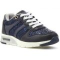 Sprox Kids Navy Glitter Lace Up Trainer