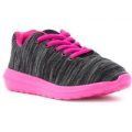 Lilley Girls Black and Pink Lace Up Trainer