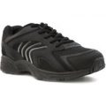 Tick Mens Mesh Lace Up Trainer in Black