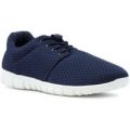 Tick Mens Mesh Lace Up Lightweight Trainer in Navy
